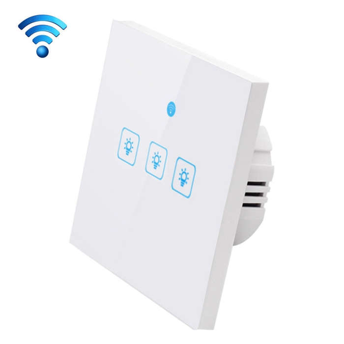 WS-EU-03 EWeLink APP & Touch Control 2A 3 Gangs Tempered Glass Panel Smart Wall Switch, AC 90V-25...