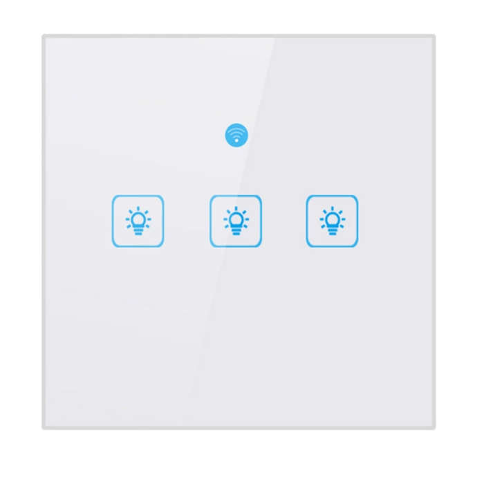 WS-EU-03 EWeLink APP & Touch Control 2A 3 Gangs Tempered Glass Panel Smart Wall Switch, AC 90V-25...