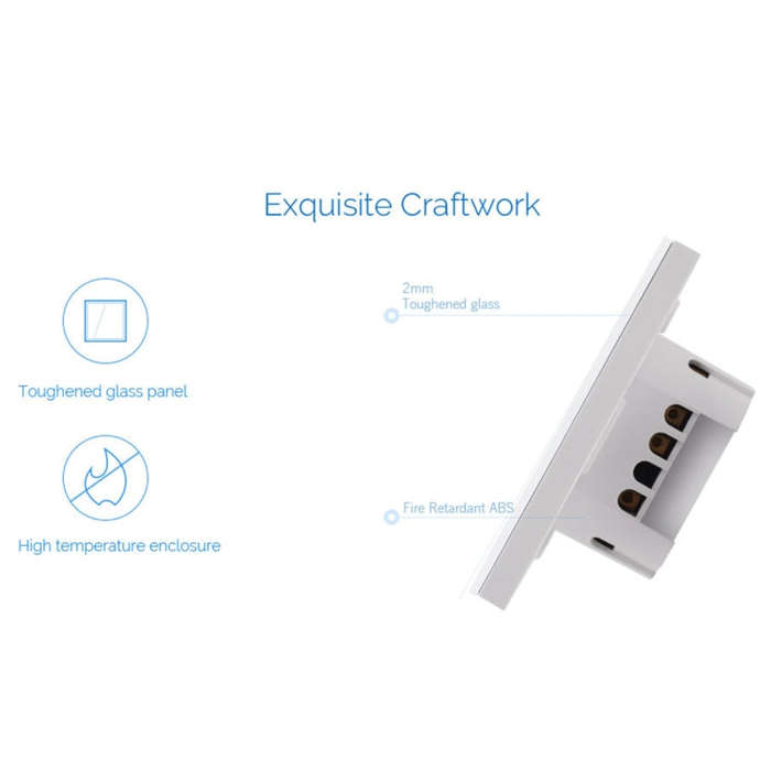 WS-EU-03 EWeLink APP & Touch Control 2A 3 Gangs Tempered Glass Panel Smart Wall Switch, AC 90V-25...