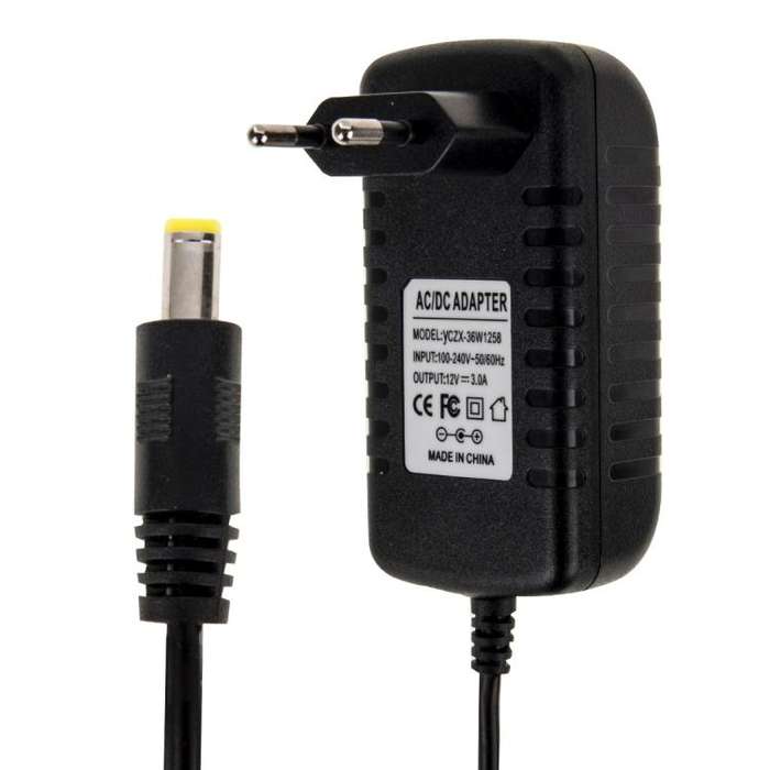 EU Plug AC 100-240V to DC 12V 5A Power Adapter, Tips: 5.5 x 2.1mm, Cable Length: about 1.2m (Black)