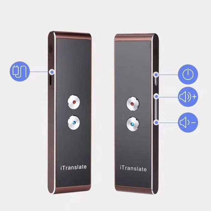 T8 Handheld Pocket Smart Voice Translator Real Time Speech Translation Translator with Dual Mic, ...