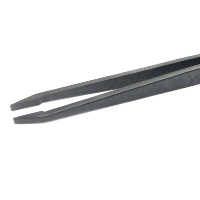 JF-S13 Anti-static Carbon Fiber Straight Tip Tweezers(Black)