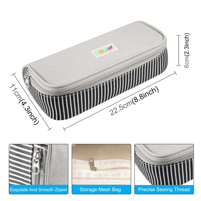 FunAdd Pencil Case Cosmetic Storage Organizer Ant Cloth Glasses Bag, Size: 230 x 110 x 70mm (Grey)