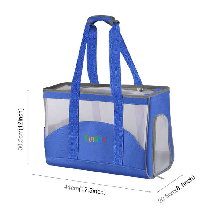 FUNADD Portable Breathable Pet Bag Outdoor Shoulder Tote Bag (Blue)