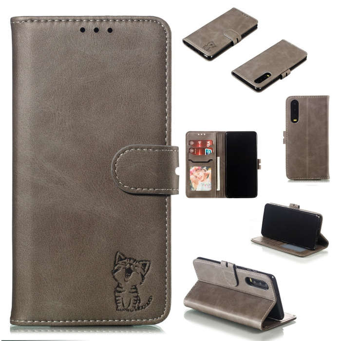 Leather Protective Case For Huawei P30(Gray)