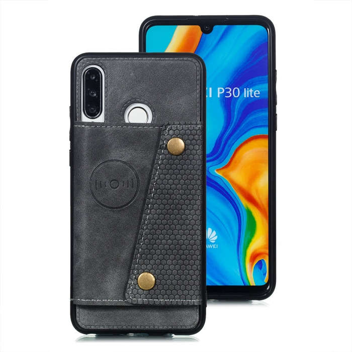 Leather Protective Case For Huawei P30 Lite(Gray)