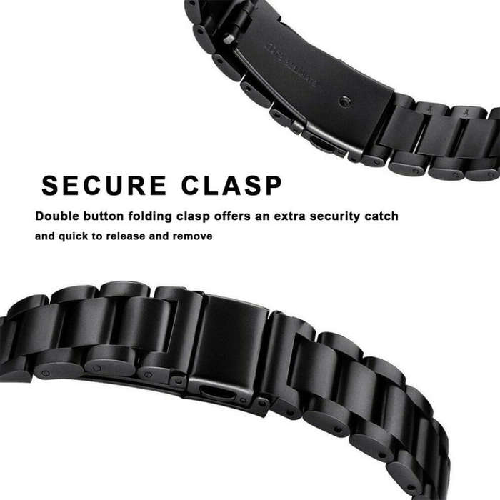 Three Beads Slingshot Buckle Solid Stainless Steel Watch Band for Fitbit Charge 4 (Silver)