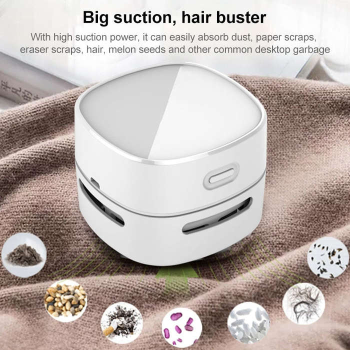 4W Hardcover Rechargeable Style Portable Handheld Wireless Mini Desktop Vacuum Cleaner(Blue)