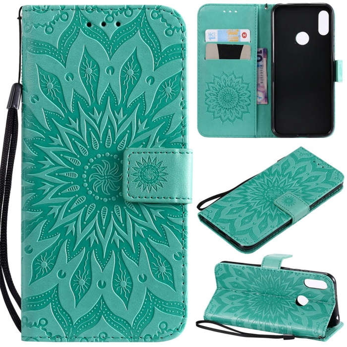 Sun Embossing Pattern Horizontal Flip Leather Case for Huawei Honor Play 8A / Y6 (2019), with Car...
