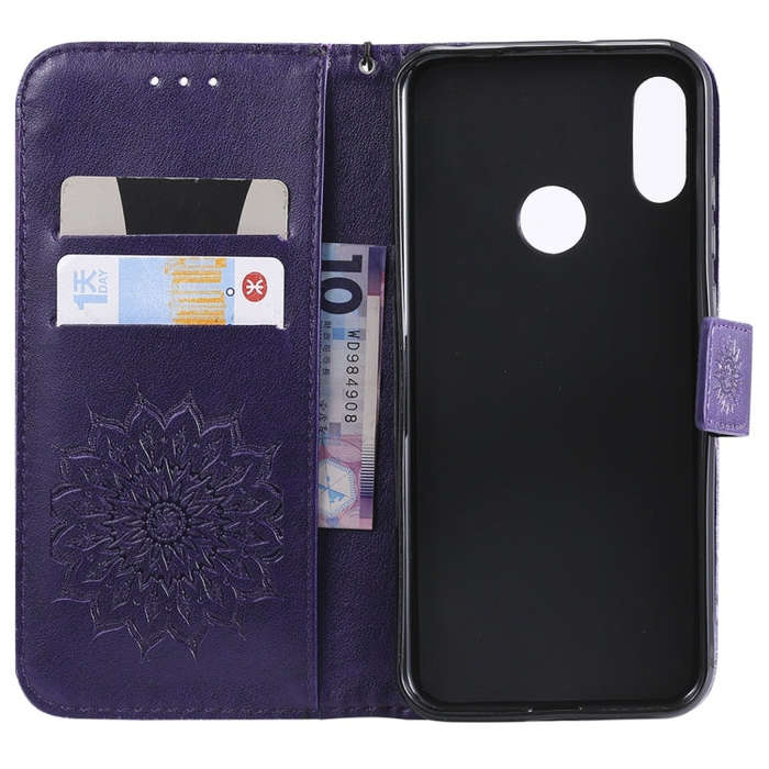 Sun Embossing Pattern Horizontal Flip Leather Case for Huawei Honor Play 8A / Y6 (2019), with Car...