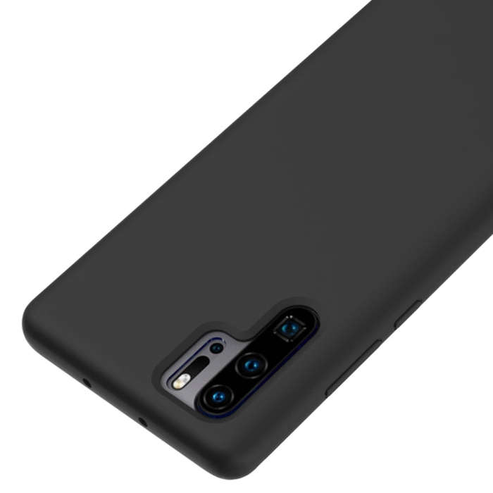 Solid Color Liquid Silicone Shockproof Full Coverage Case for Huawei P30 Pro (Black)