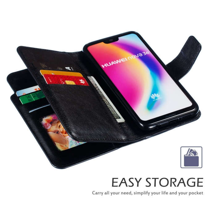 Multifunctional Litchi Texture Horizontal Flip Leather Case for Huawei P20 Lite, with Card Slot &...