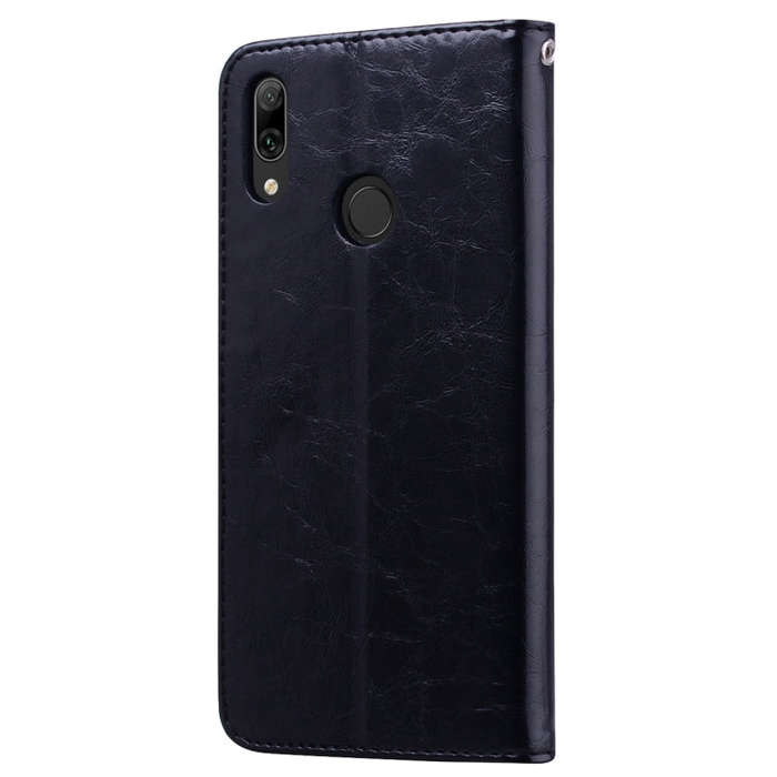 Business Style Oil Wax Texture Horizontal Flip Leather Case for Huawei Y7 (2019), with Holder & C...