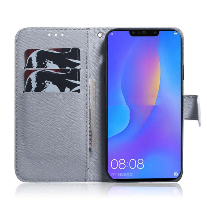 Tiger Pattern Coloured Drawing Horizontal Flip Leather Case for Huawei P Smart+ 2019 / Nova 3i, w...