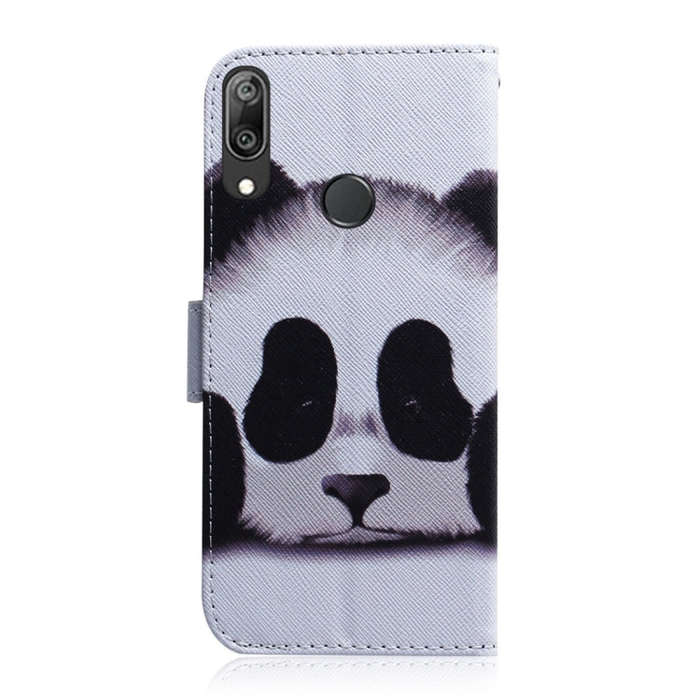 Panda Pattern Coloured Drawing Horizontal Flip Leather Case for Huawei Y7 Prime (2019) / Y7 Pro (...