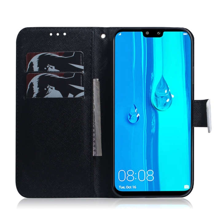Wolf and Dog Pattern Coloured Drawing Horizontal Flip Leather Case for Huawei Y9 (2019) / Enjoy 9...