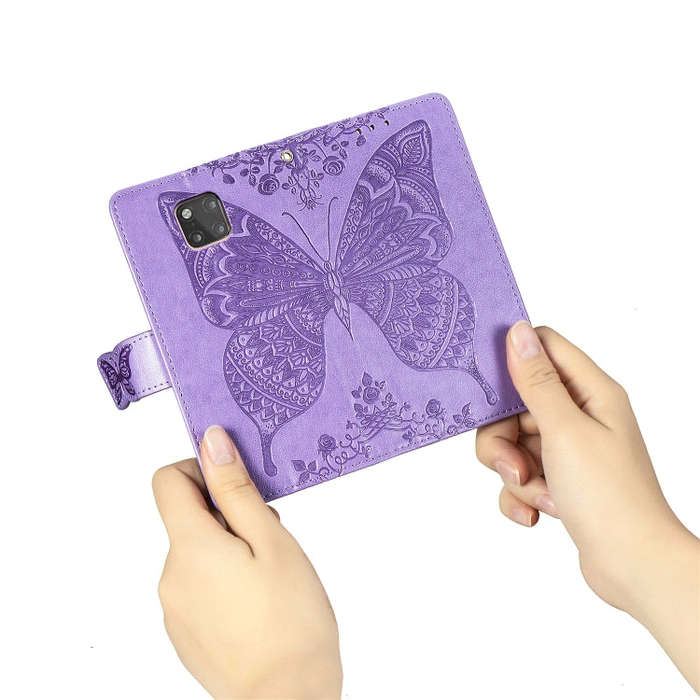 Butterfly Love Flowers Embossing Horizontal Flip Leather Case for Huawei Mate 20 Pro, with Holder...