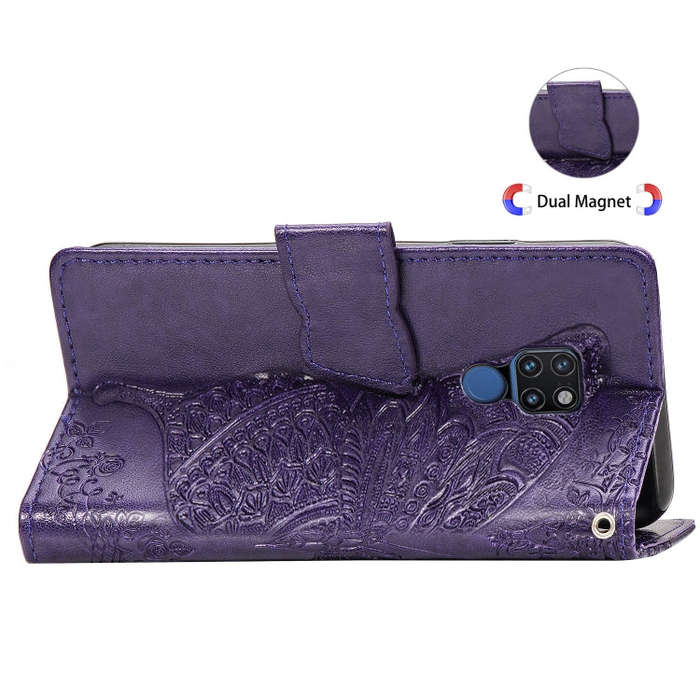Butterfly Love Flowers Embossing Horizontal Flip Leather Case for Huawei Mate 20, with Holder & C...