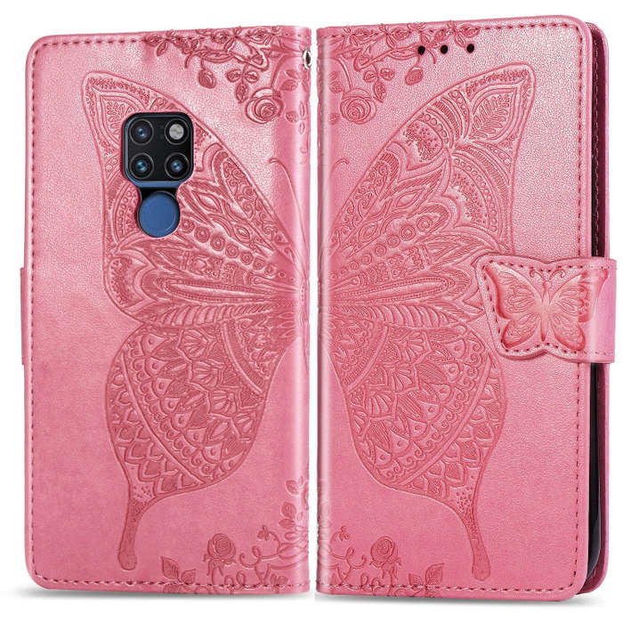 Butterfly Love Flowers Embossing Horizontal Flip Leather Case for Huawei Mate 20, with Holder & C...