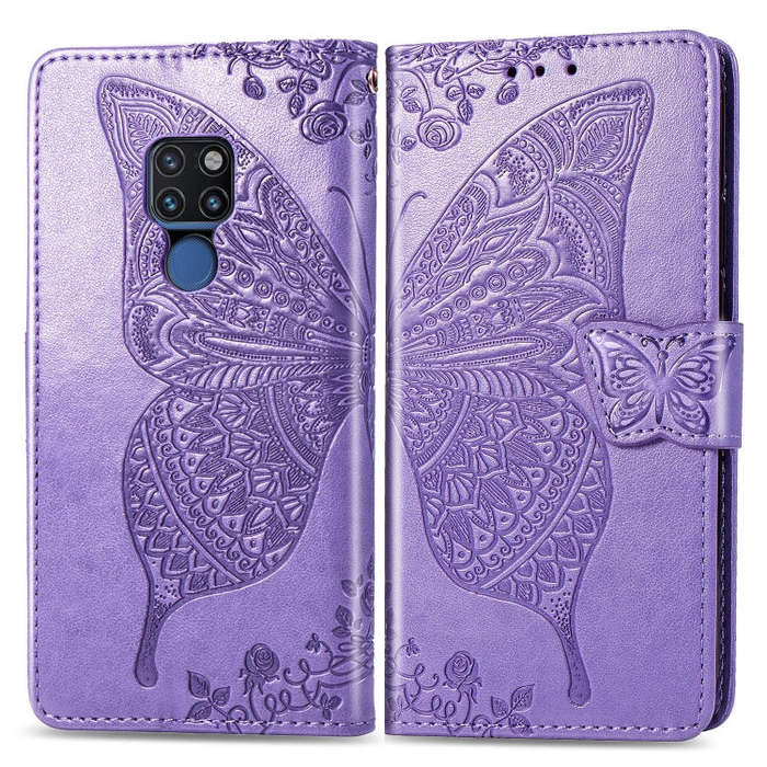 Butterfly Love Flowers Embossing Horizontal Flip Leather Case for Huawei Mate 20, with Holder & C...