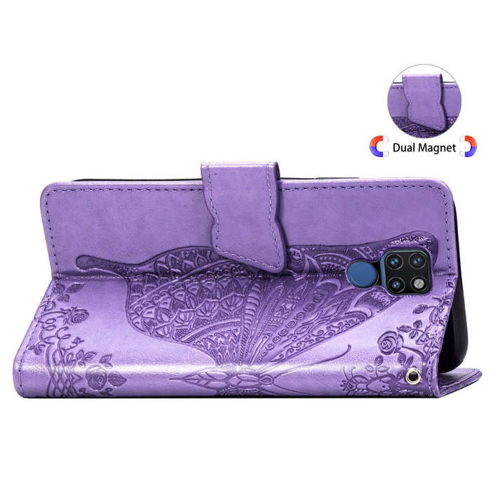 Butterfly Love Flowers Embossing Horizontal Flip Leather Case for Huawei Mate 20, with Holder & C...