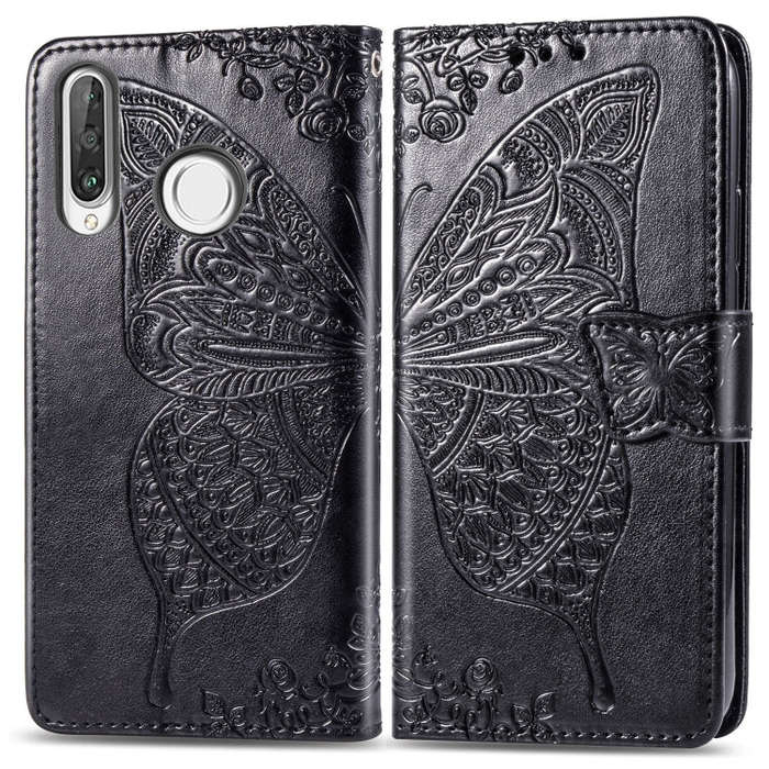 Butterfly Love Flowers Embossing Horizontal Flip Leather Case for Huawei P30 Lite / Nova 4e, with...