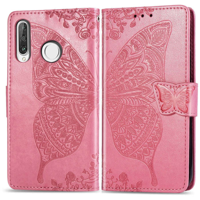 Butterfly Love Flowers Embossing Horizontal Flip Leather Case for Huawei P30 Lite / Nova 4e, with...