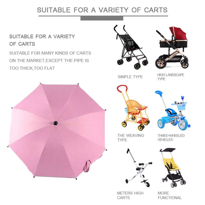 Adjustable Laciness Umbrella For Golf Carts, Baby Strollers/Prams And Wheelchairs To Provide Prot...