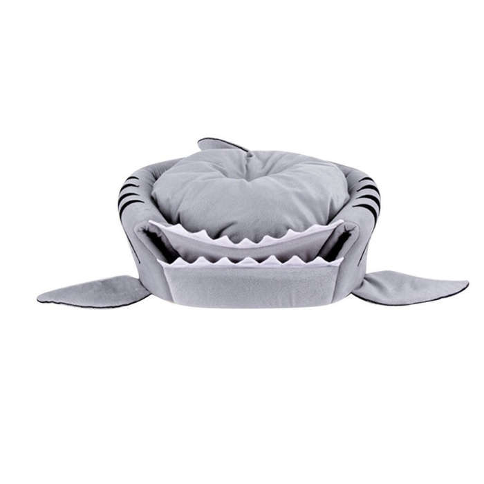 Indoor Pet Dog Puppy Cat Warm House Sharks Pet Sleeping Bed Nest, M Size: 50x50x48cm (Blue)