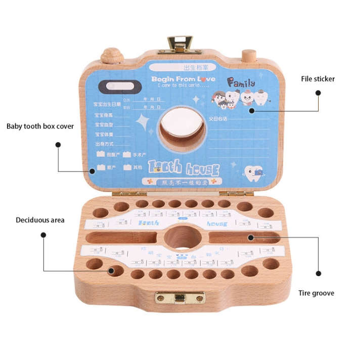 Creative Wooden Children Camera Deciduous Tooth Preservation Box Baby Teeth Tooth House Storage Box