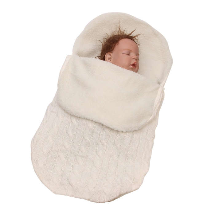 Thick Baby Swaddle Wrap Knit Envelope Sleeping Bag Newborn Infant Warm Bands Indoor Infant Stroll...