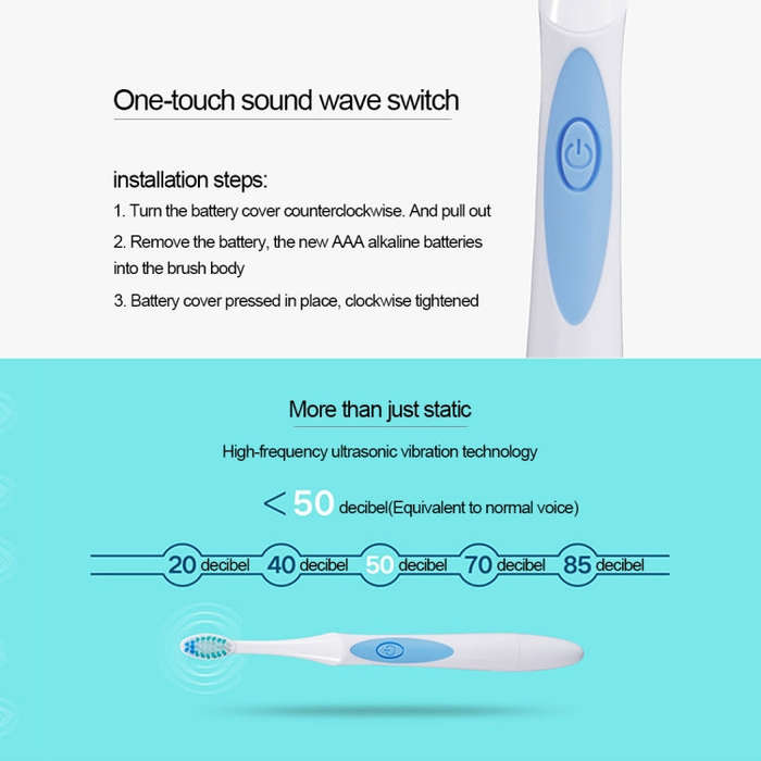 QYG Q2 IPX7 Waterproof Battery Powered Electric Sonic Toothbrush(Orange)