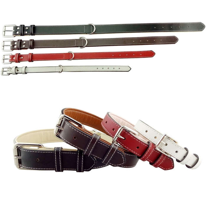 Leather Pet Dog Collar Pet Products Big Dog Collar, Size: L, 2.5 * 51cm(Black)