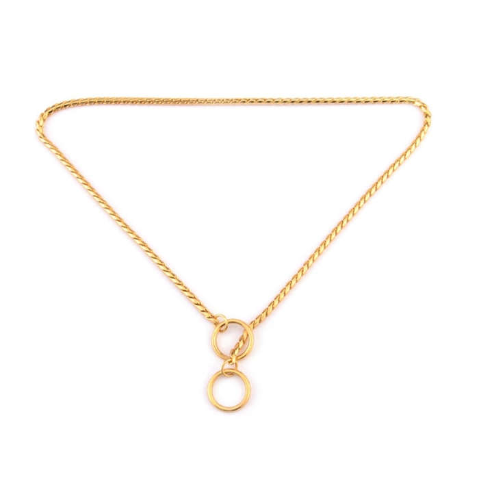 Pet Collars Pet Neck Strap Dog Neckband Snake Chain Dog Chain  Solid  Metal Chain Dog CollarLe...