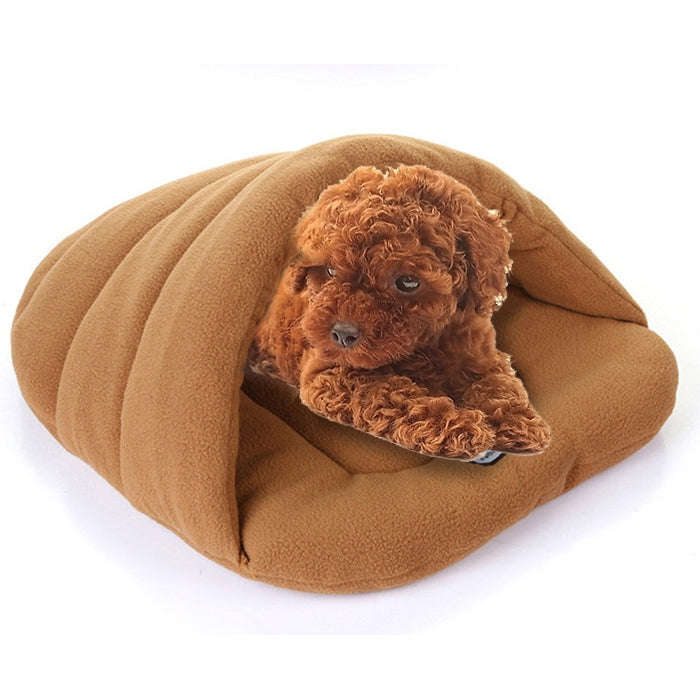 Slipper Shape Polar Fleece Warm Thicken Pet Dogs Cats House Size: L, 58×68×32cm(Coffee)