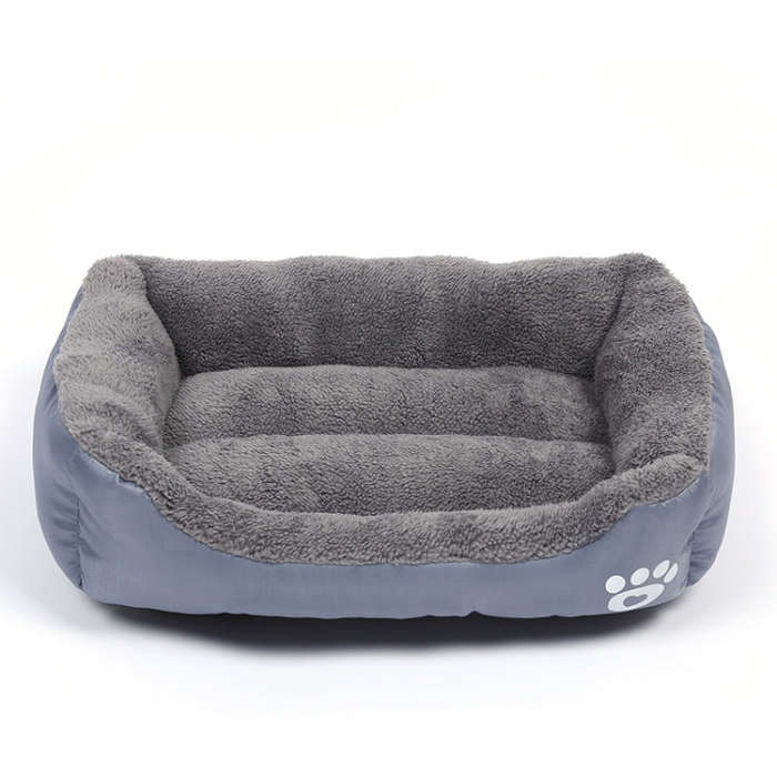 Candy Color Four Seasons Genuine Warm Pet Dog Kennel Mat Teddy Dog Mat, Size: M, 54×42×12cm (Grey)