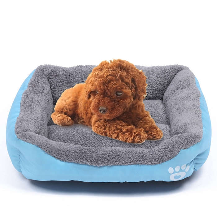 Candy Color Four Seasons Genuine Warm Pet Dog Kennel Mat Teddy Dog Mat, Size: M, 54×42×12cm (Blue)