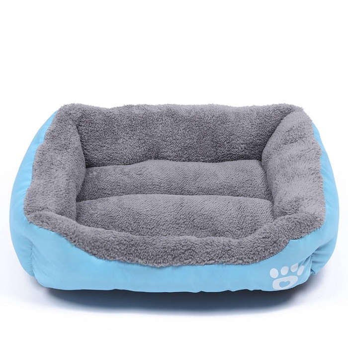 Candy Color Four Seasons Genuine Warm Pet Dog Kennel Mat Teddy Dog Mat, Size: M, 54×42×12cm (Blue)