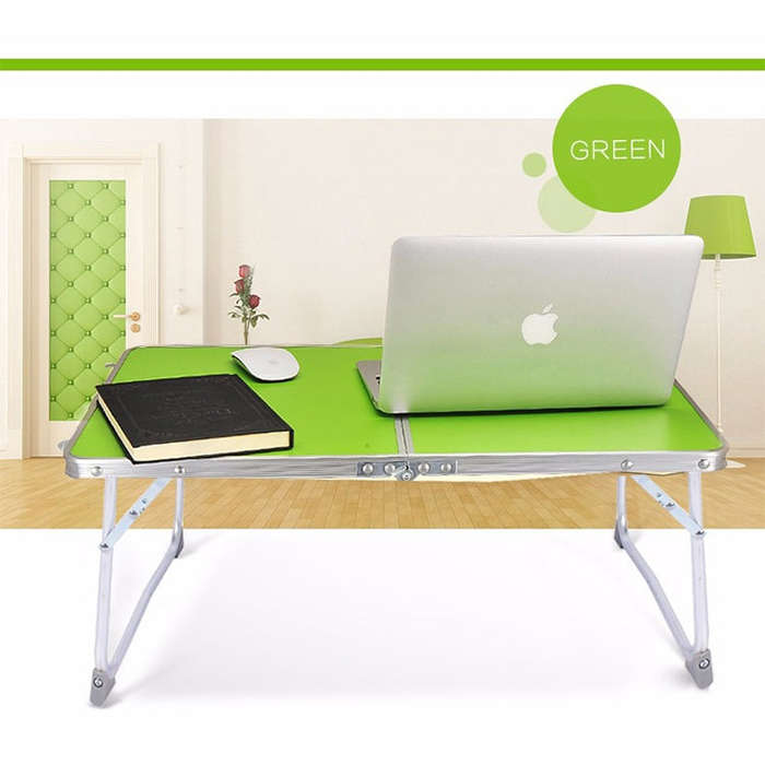 Plastic Mat Adjustable Portable Laptop Table Folding Stand Computer Reading Desk Bed Tray (Wood)