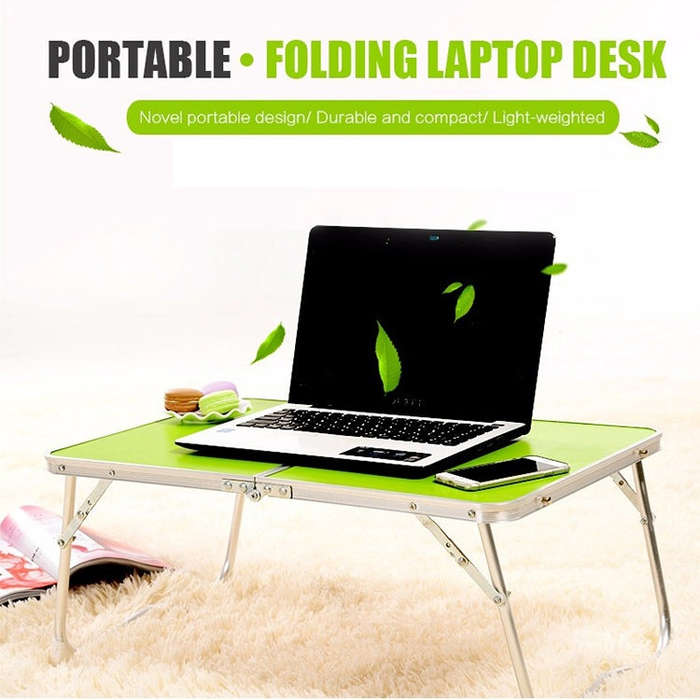 Plastic Mat Adjustable Portable Laptop Table Folding Stand Computer Reading Desk Bed Tray (Wood)
