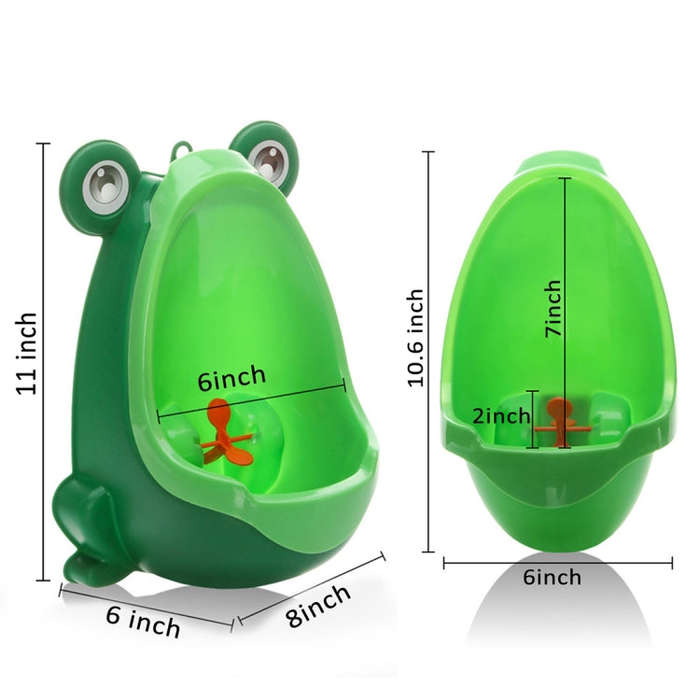 Cartoon Frog Shape Kids Wall-Mounted Potty Toilet(Green)