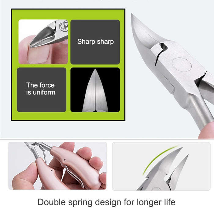 2 in 1 Nail Clipper for Paronychia Stainless Steel Olecranon Nail Nipper & Ingrown Nail Lifter(Bl...
