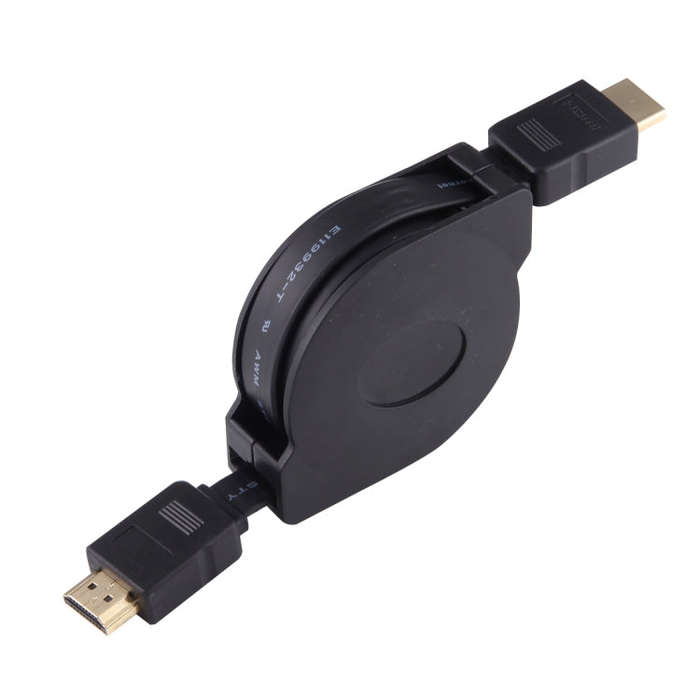 1m HDMI Male to HDMI Male Retractable Video Audio Connector Adapter Cable with Mini HDMI & Micro ...