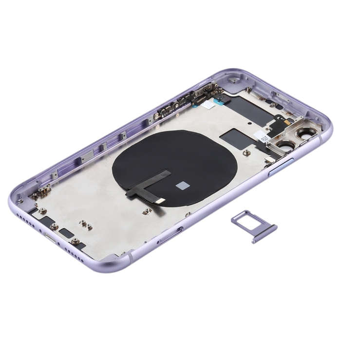 Battery Back Cover (with Side Keys & Card Tray & Power + Volume Flex Cable & Wireless Charging Mo...