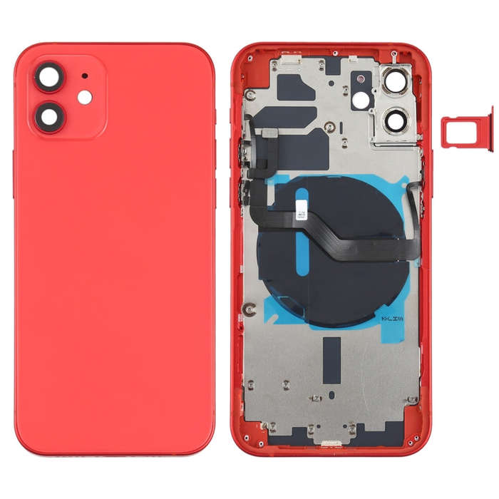Battery Back Cover (with Side Keys & Card Tray & Power + Volume Flex Cable & Wireless Charging Mo...