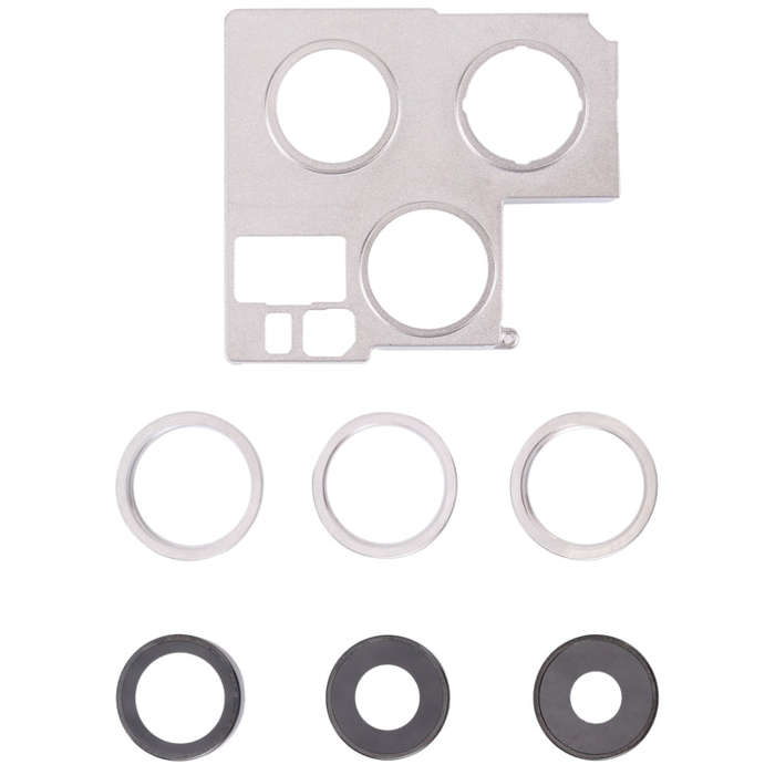 Camera Lens Cover With Retaining Bracket for iPhone 13 Pro Max(Silver)