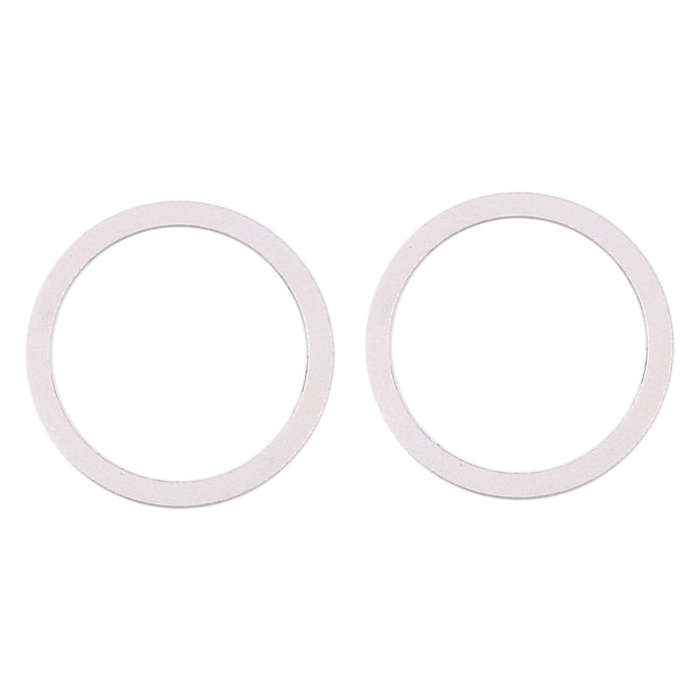 2 PCS Rear Camera Glass Lens Metal Protector Hoop Ring for iPhone 12 Mini(White)