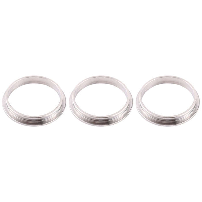 3 PCS Rear Camera Glass Lens Metal Protector Hoop Ring for iPhone 12 Pro Max(Silver)