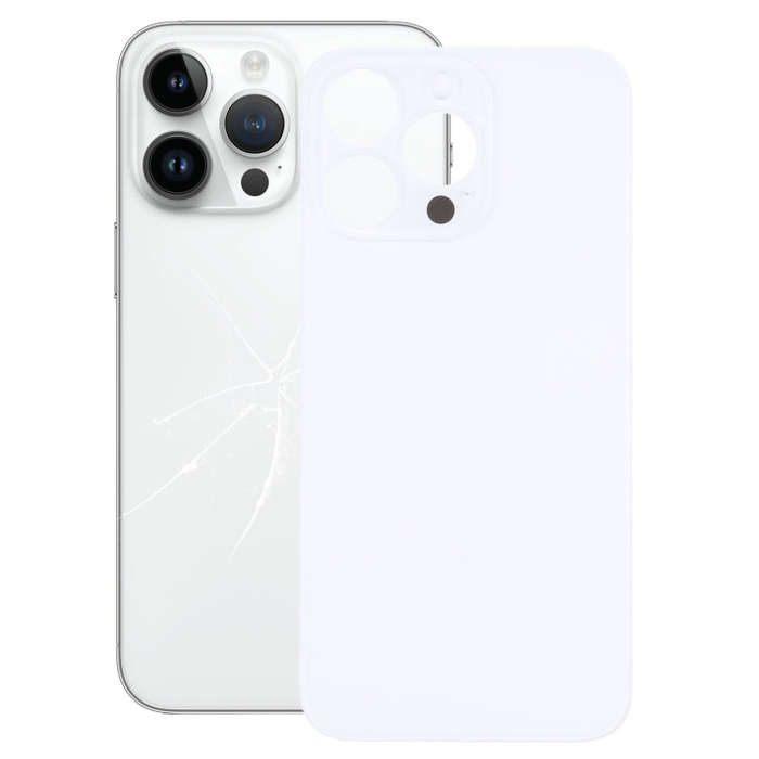 Easy Replacement Big Camera Hole Glass Back Battery Cover for iPhone 14 Pro(Silver)