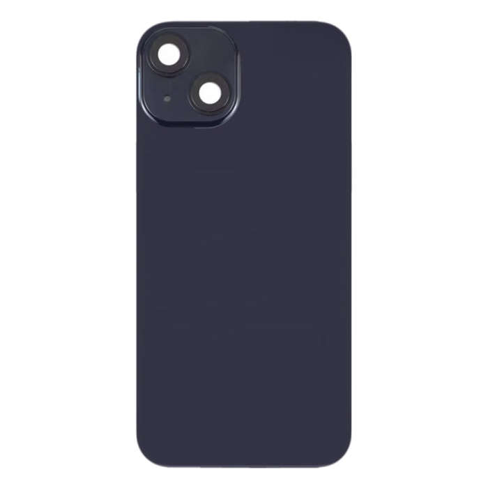 For iPhone 14 Plus Glass Battery Back Cover with Flash Bracket + Wireless Charging Module(Black)